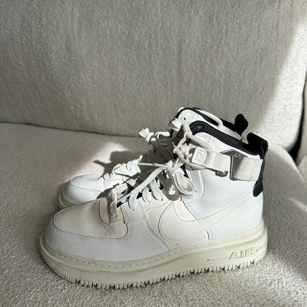 Women’s White and Black High-Top Sneakers